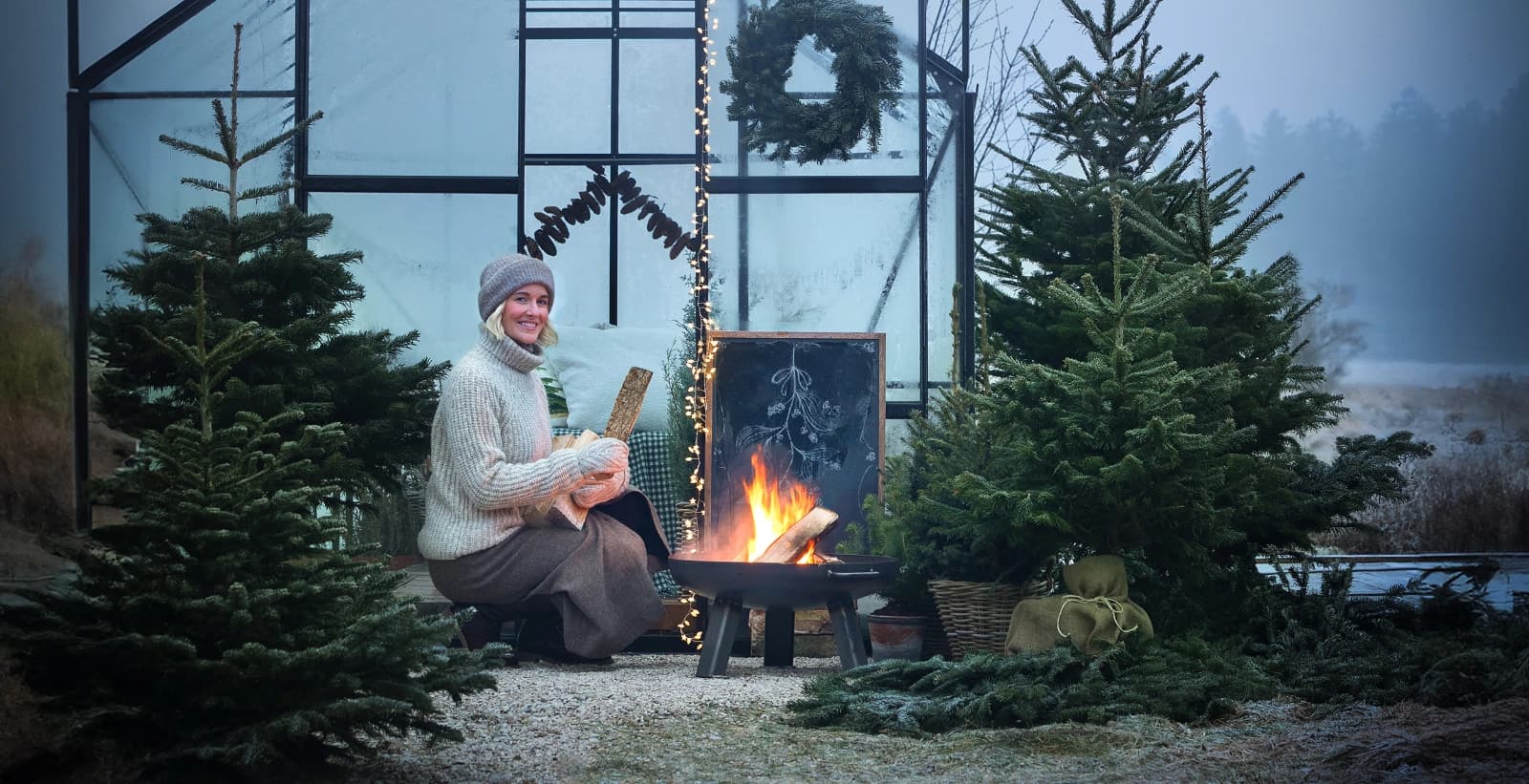 Feuerschalen im Wintergarten